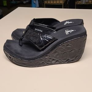 Corkys Shark wedge sandals size 7
